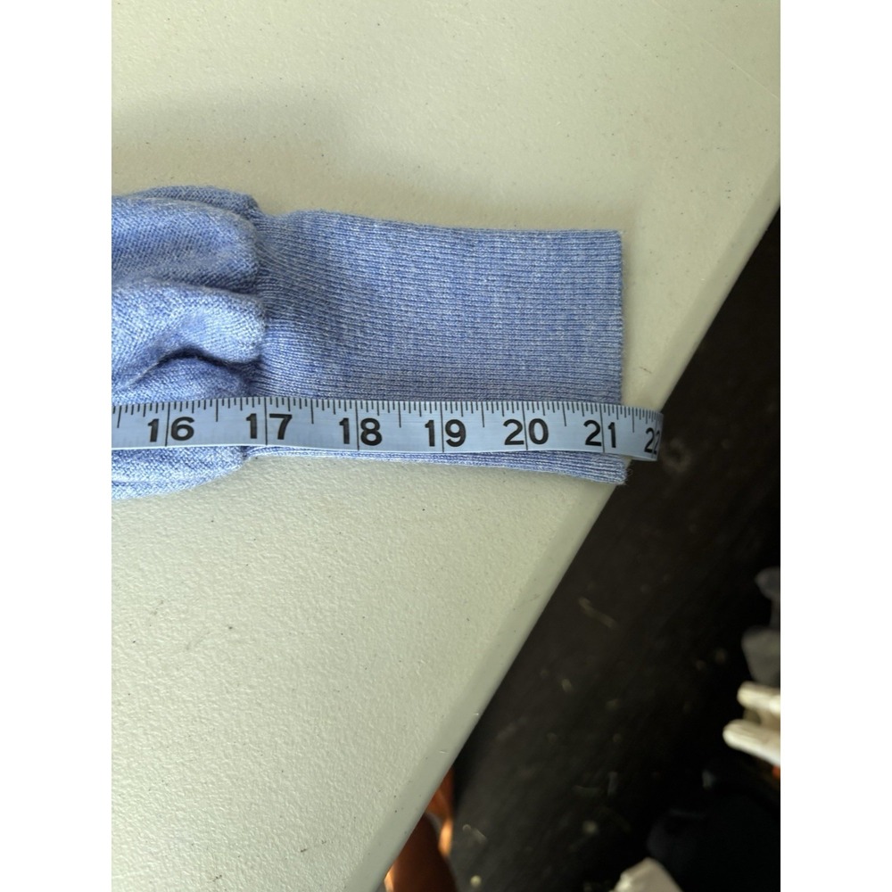Anthropologie Sweater Womens Medium Blue Merino Wool‎ Sweatshirt Cowl Neck - Picture 8 of 8